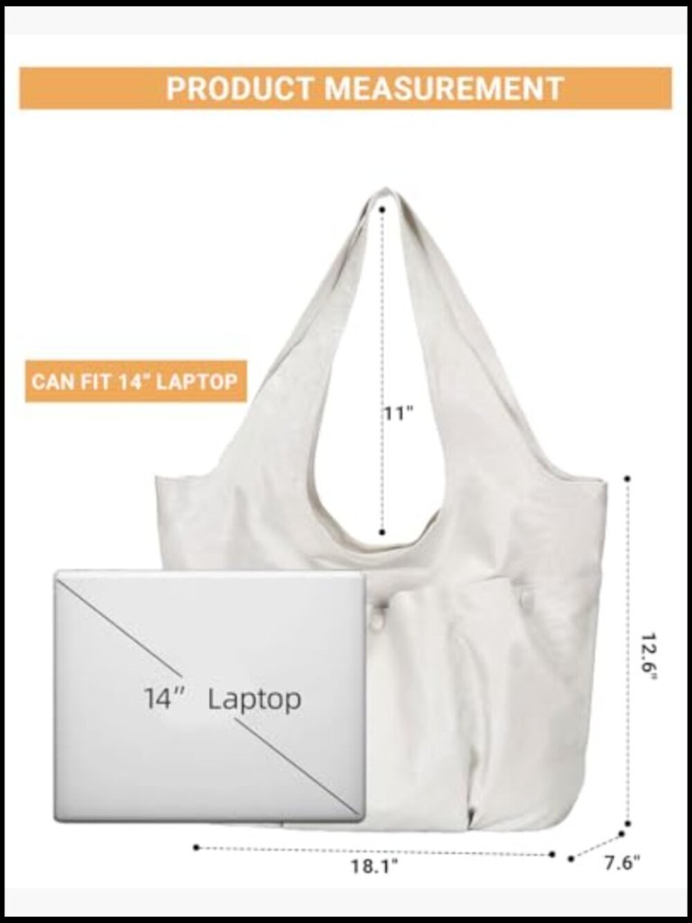 Large Hobo Shoulder Bag Slouchy Tote Handbag Multi-Pocket Vegan Leather - Picture 5 of 7